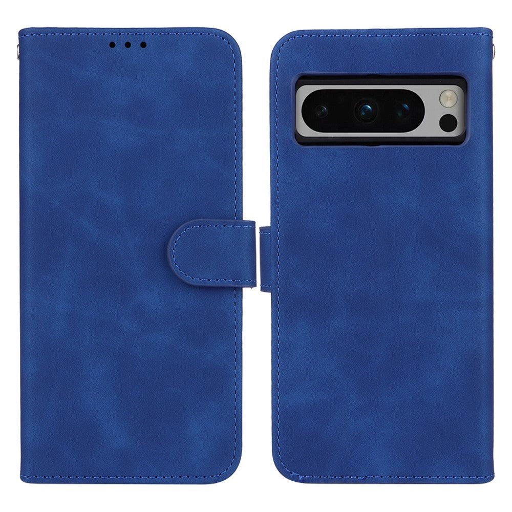 Google Pixel 8 Pro Leather Flip Case with Wallet and Stand Function - Blue