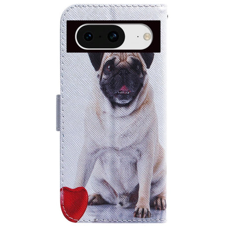 Google Pixel 8 Leather Wallet Case w. Print - Pug