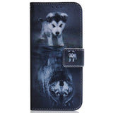 Google Pixel 8 Leather Wallet Case w. Print - Dog & Wolf