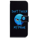 Google Pixel 8 Leather Wallet Case w. Print - "Don't Touch My Phone"