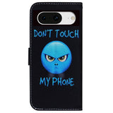 Google Pixel 8 Leather Wallet Case w. Print - "Don't Touch My Phone"