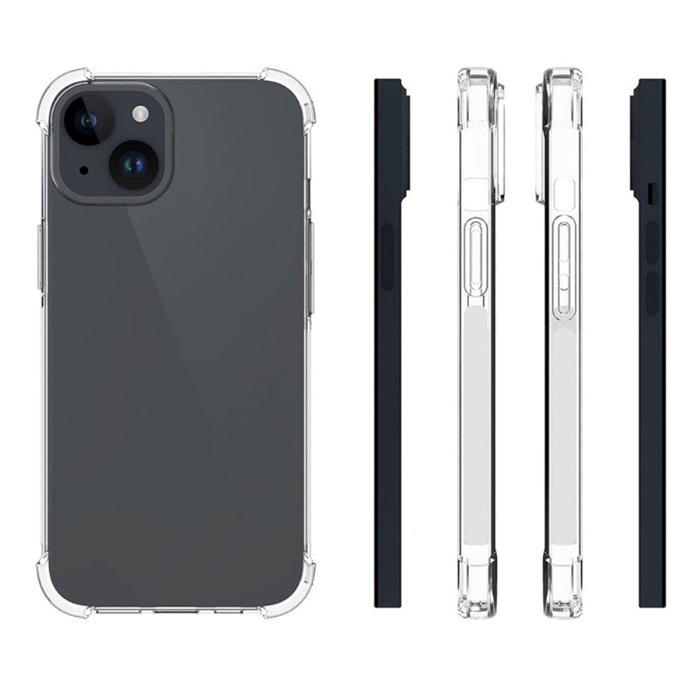 iPhone 15 Plus Shock-Proof Flexible Plastic Case - Transparent