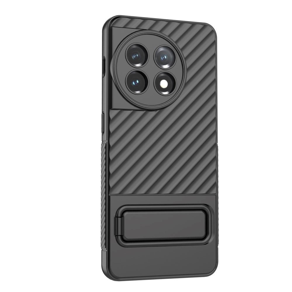 OnePlus 11 Rugged Plastic Case w. Kickstand - Black