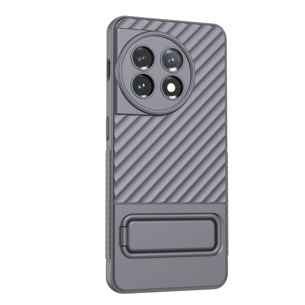 OnePlus 11 Rugged Plastic Case w. Kickstand - Grey