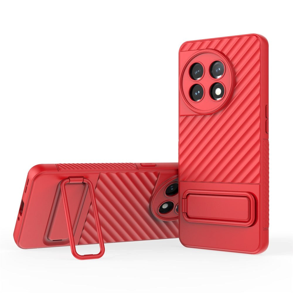 OnePlus 11 Rugged Plastic Case w. Kickstand - Red