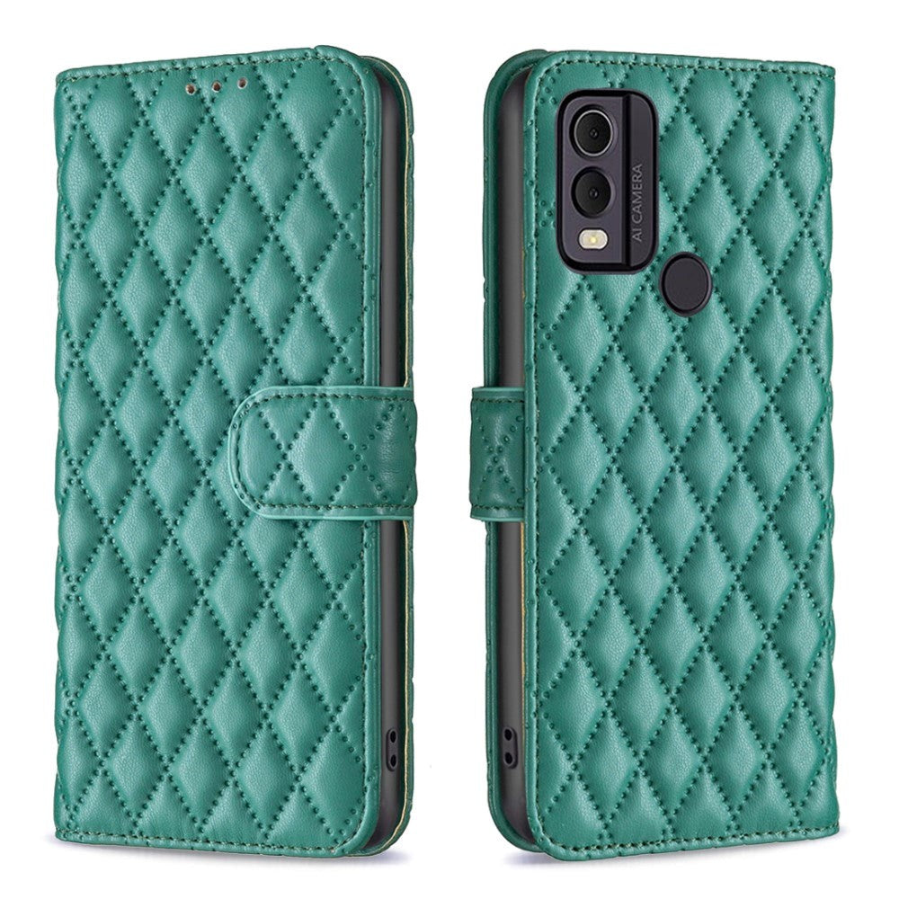 Nokia C22 Soft Leather Flip Cover w. Cardholder and Stand Function - Green