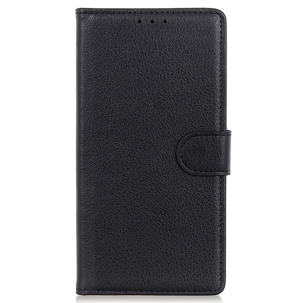 Google Pixel 8 Pro Litchi Leather Case w. Wallet - Black