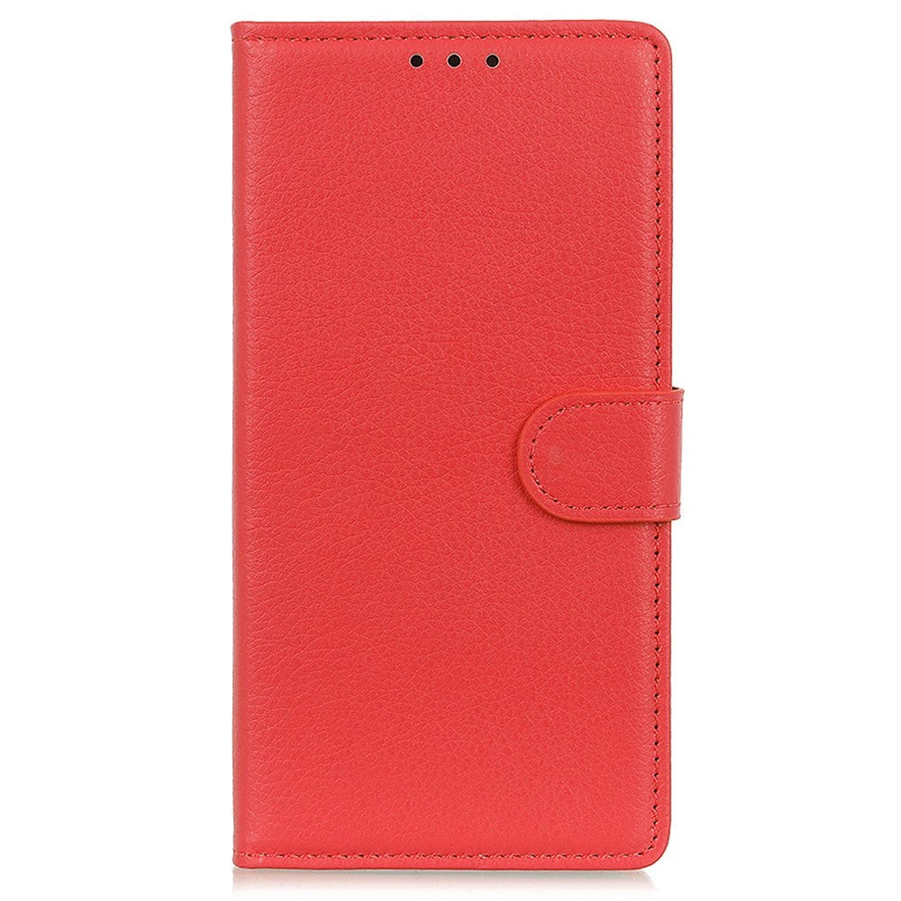 Google Pixel 8 Pro Litchi Leather Case w. Wallet - Red