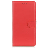 Google Pixel 8 Pro Litchi Leather Case w. Wallet - Red