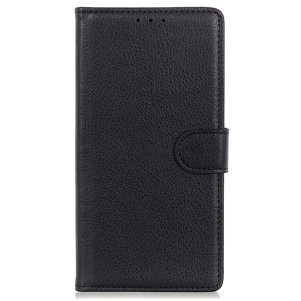 Google Pixel 8 Litchi Leather Case w. Wallet - Black