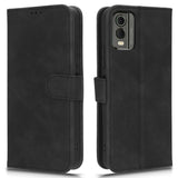 Nokia C32 Leather Flip Case with Wallet and Stand Function - Black