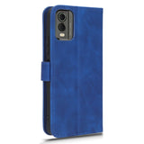 Nokia C32 Leather Flip Case with Wallet and Stand Function - Blue