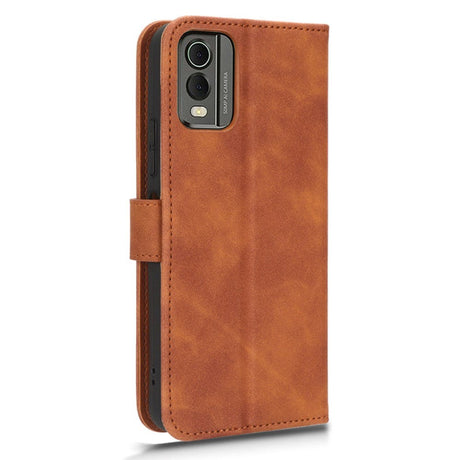 Nokia C32 Leather Flip Case with Wallet and Stand Function - Brown