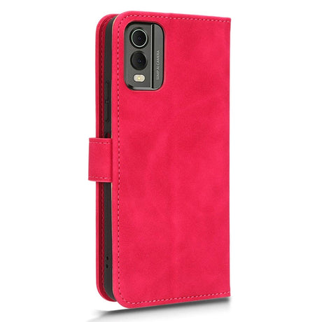 Nokia C32 Leather Flip Case with Wallet and Stand Function - Pink