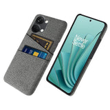 OnePlus Nord 3 (5G) Fabric Covered Plastic Case with Card Holder - Grey