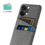 OnePlus Nord 3 (5G) Fabric Covered Plastic Case with Card Holder - Grey