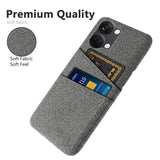 OnePlus Nord 3 (5G) Fabric Covered Plastic Case with Card Holder - Grey