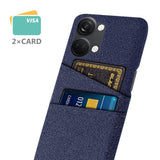 OnePlus Nord 3 (5G) Fabric Covered Plastic Case with Card Holder - Blue