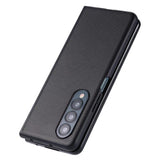 EIDERWOOD Samsung Galaxy Z Fold4 (5G) Hard Plastic Case with Leather Texture - Black