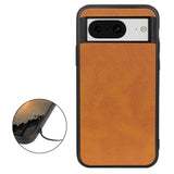 Google Pixel 8 Leather Covered Plastic Case - Brown