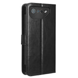 Asus ROG Phone 7 Leather Flip Case w. Wallet & Strap - Black