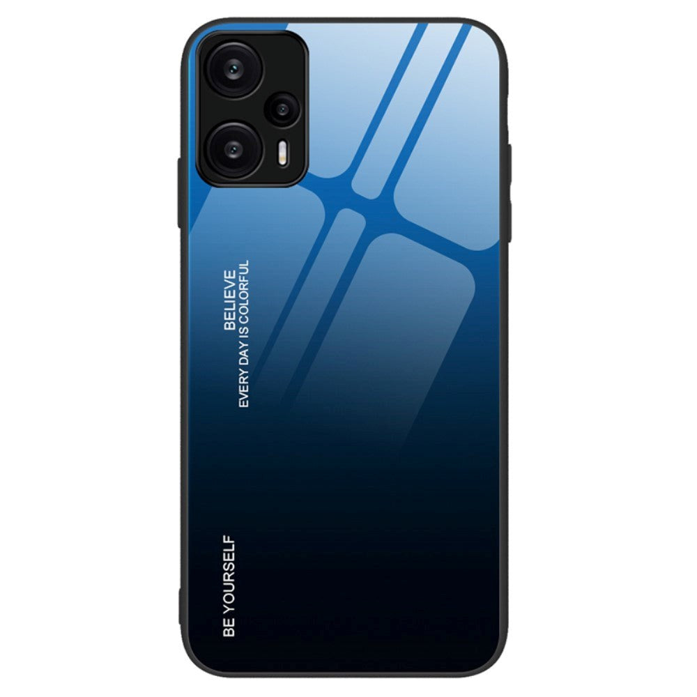 Xiaomi Poco F5 Glass Back Case - Blue / Black