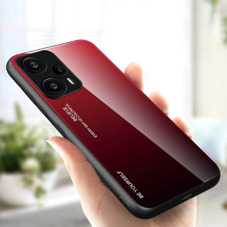 Xiaomi Poco F5 Glass Back Case - Red / Black