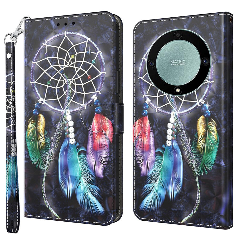 Honor Magic5 Lite Light Spot Leather Case - Colorful Dream Catcher