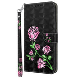 Honor Magic5 Lite Light Spot Leather Case - Black w. Pink Roses