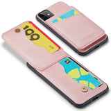 iPhone 11 Leather Covered Plastic Case w. Card Holders and Stand Function - Pink