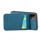 iPhone 11 Leather Covered Plastic Case w. Card Holders and Stand Function - Blue