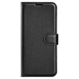 Huawei P60 Pro Litchi Leather Case w. Wallet - Black