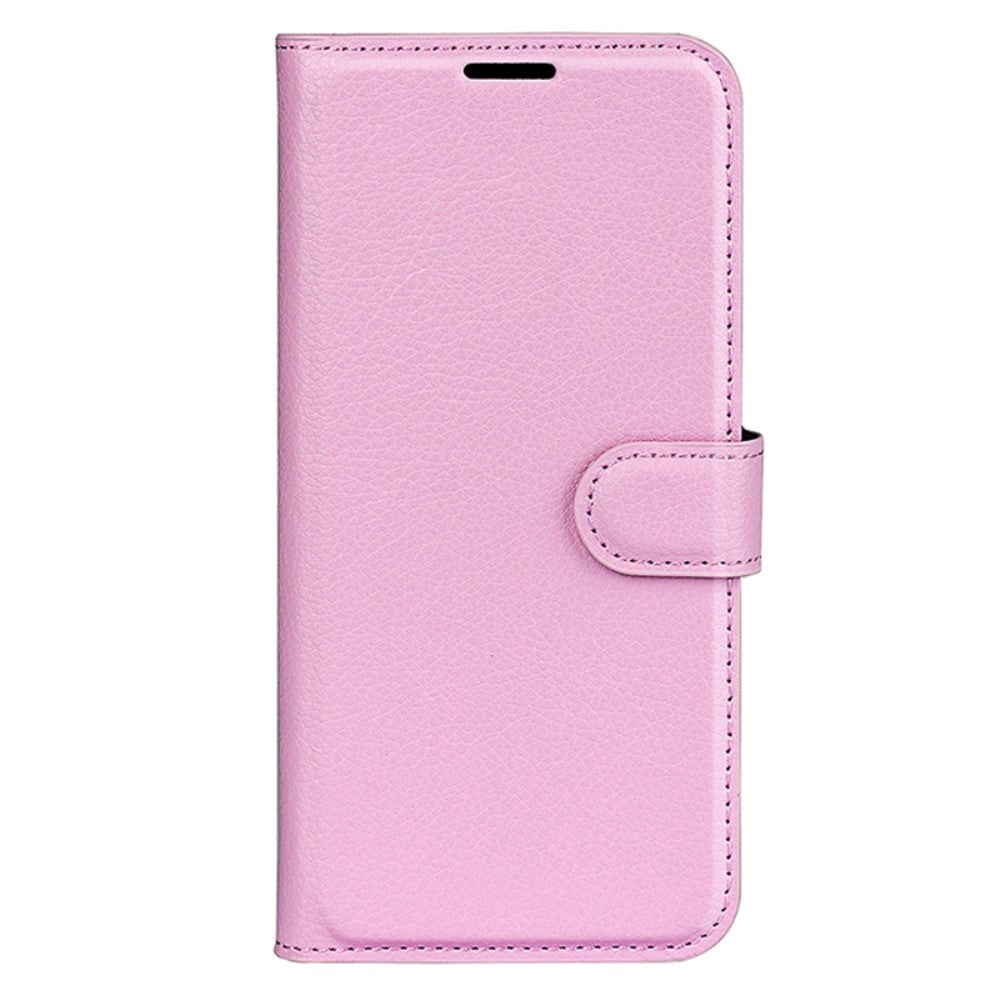 Huawei P60 Pro Litchi Leather Case w. Wallet - Pink