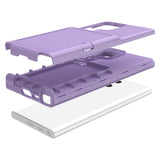 Samsung Galaxy S23 Ultra Hybrid Drop Proff Case w. Card Holder & Built-in Mirror - Purple