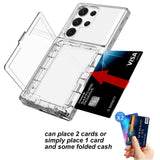 Samsung Galaxy S23 Ultra Hybrid Drop Proff Case w. Card Holder - Transparent