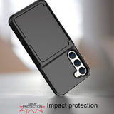 Samsung Galaxy S23 Hybrid Drop Proff Case w. Card Holder & Built-in Mirror - Black