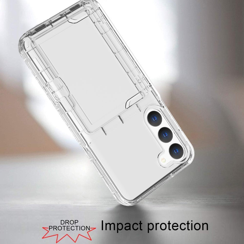 Samsung Galaxy S23 Hybrid Drop Proff Case w. Card Holder - Transparent