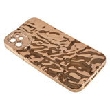 iPhone 12 Shiny Flexible Plastic Back Case - Wavy Design - Gold