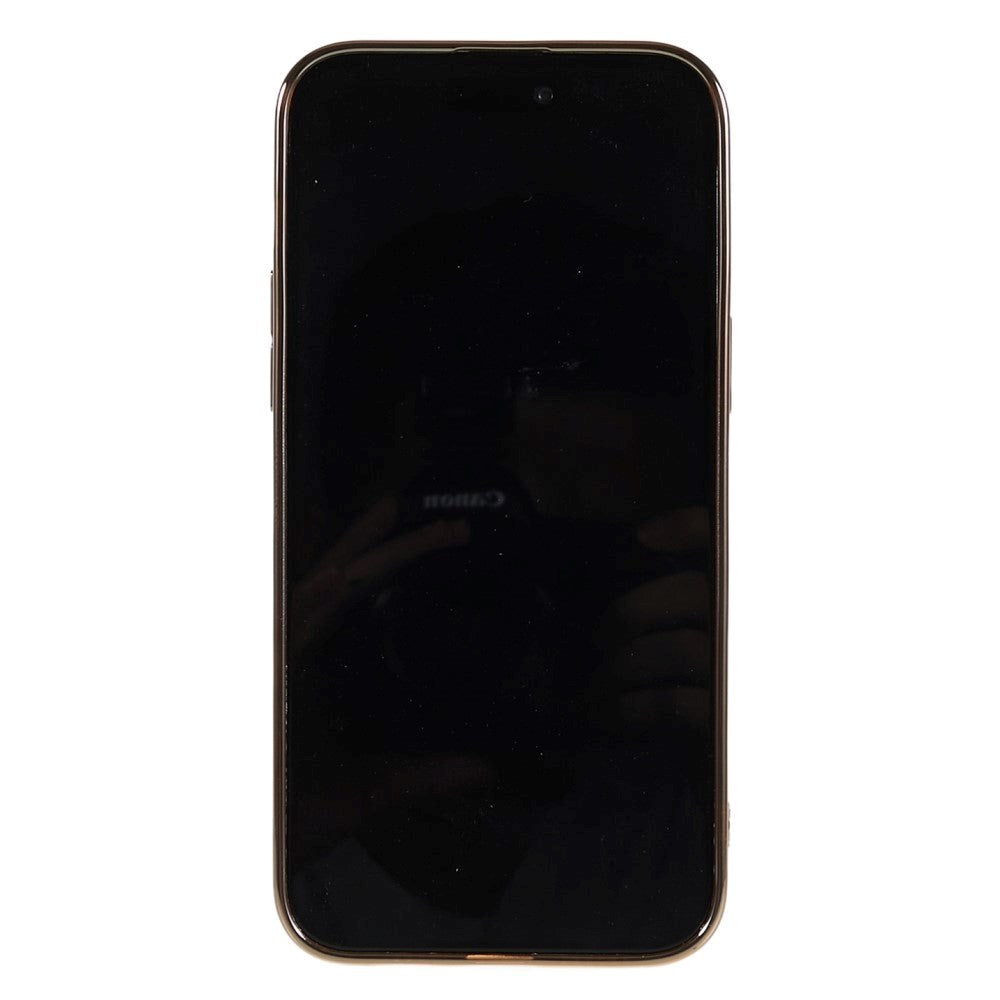 iPhone 14 Pro Shiny Flexible Plastic Back Case - Wavy Design - Gold