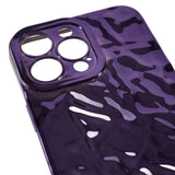 iPhone 14 Pro Shiny Flexible Plastic Back Case - Wavy Design - Purple