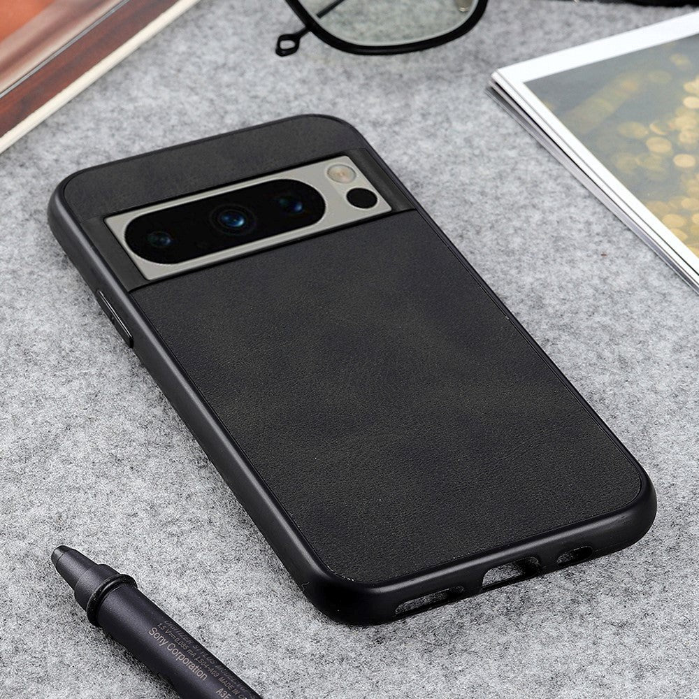 Google Pixel 8 Pro Leather Covered Plastic Case - Black