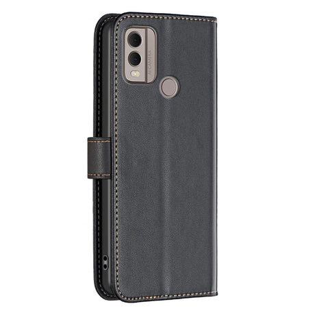 Nokia C22 Leather Flip Case with Wallet and Stand Function - Black