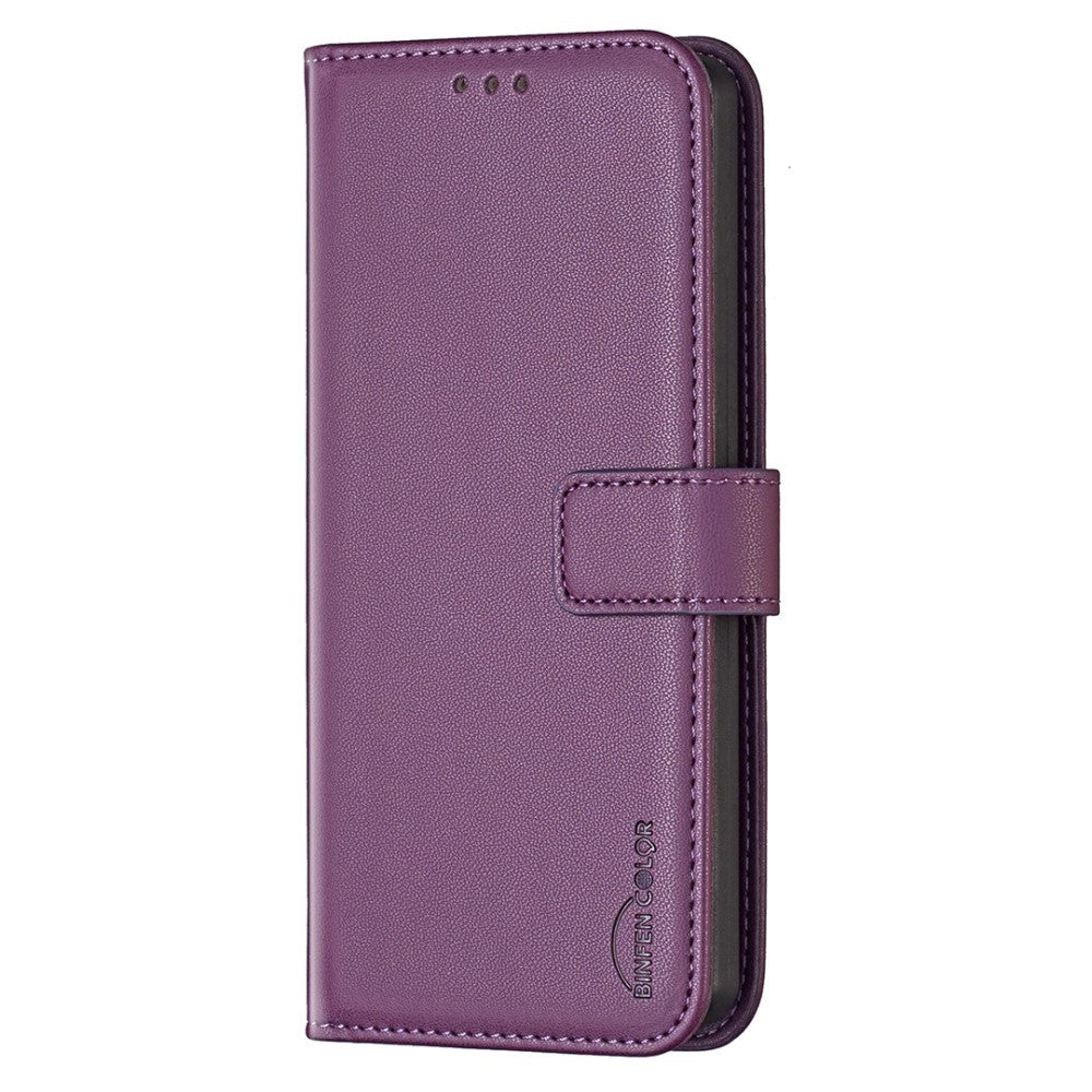 Nokia C22 Leather Flip Case with Wallet and Stand Function - Dark Purple