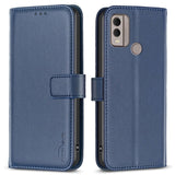 Nokia C22 Leather Flip Case with Wallet and Stand Function - Blue