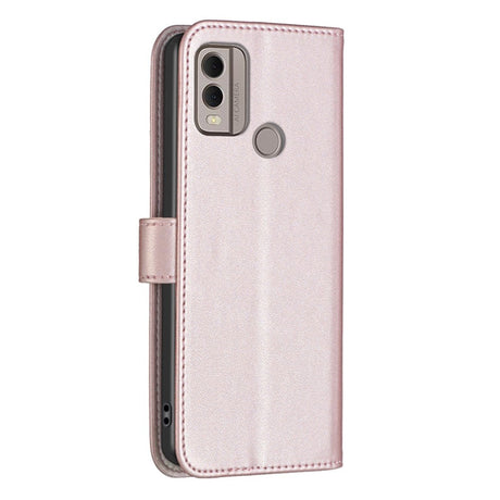 Nokia C22 Leather Flip Case with Wallet and Stand Function - Rose Gold