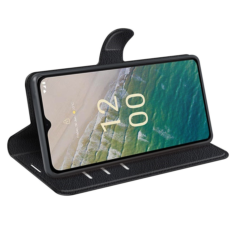 EIDERWOOD Nokia C32 Faux Leather Flip Case with Cardholder & Stand Function - Black