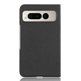 Google Pixel Fold Leather Covered Plastic Case - Black Carbon