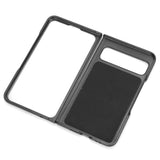 Google Pixel Fold Leather Covered Plastic Case - Black Carbon