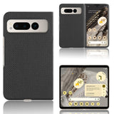 Google Pixel Fold Leather Covered Plastic Case - Black Carbon