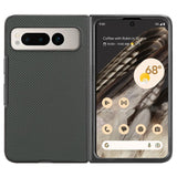 Google Pixel Fold Leather Covered Plastic Case - Green Carbon